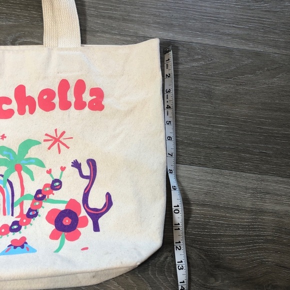 Coachella Canvas Beige Tote Bag 100% Cotton Bayside Heavyweight - Picture 3 of 12